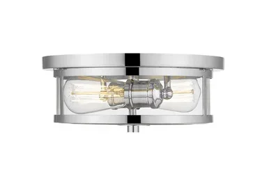 Z-Lite Savannah Two Light Flush Mount in Chrome – 462F11-CH