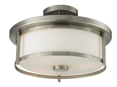 Z-Lite Savannah Two Light Semi Flush Mount in Brushed Nickel – 412SF14