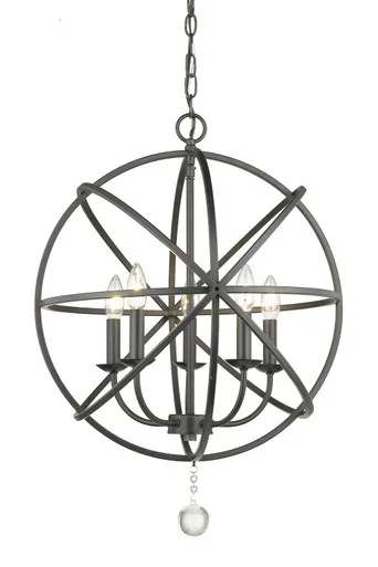 Z-Lite Tull Five Light Chandelier in Matte Black – 458-20MB